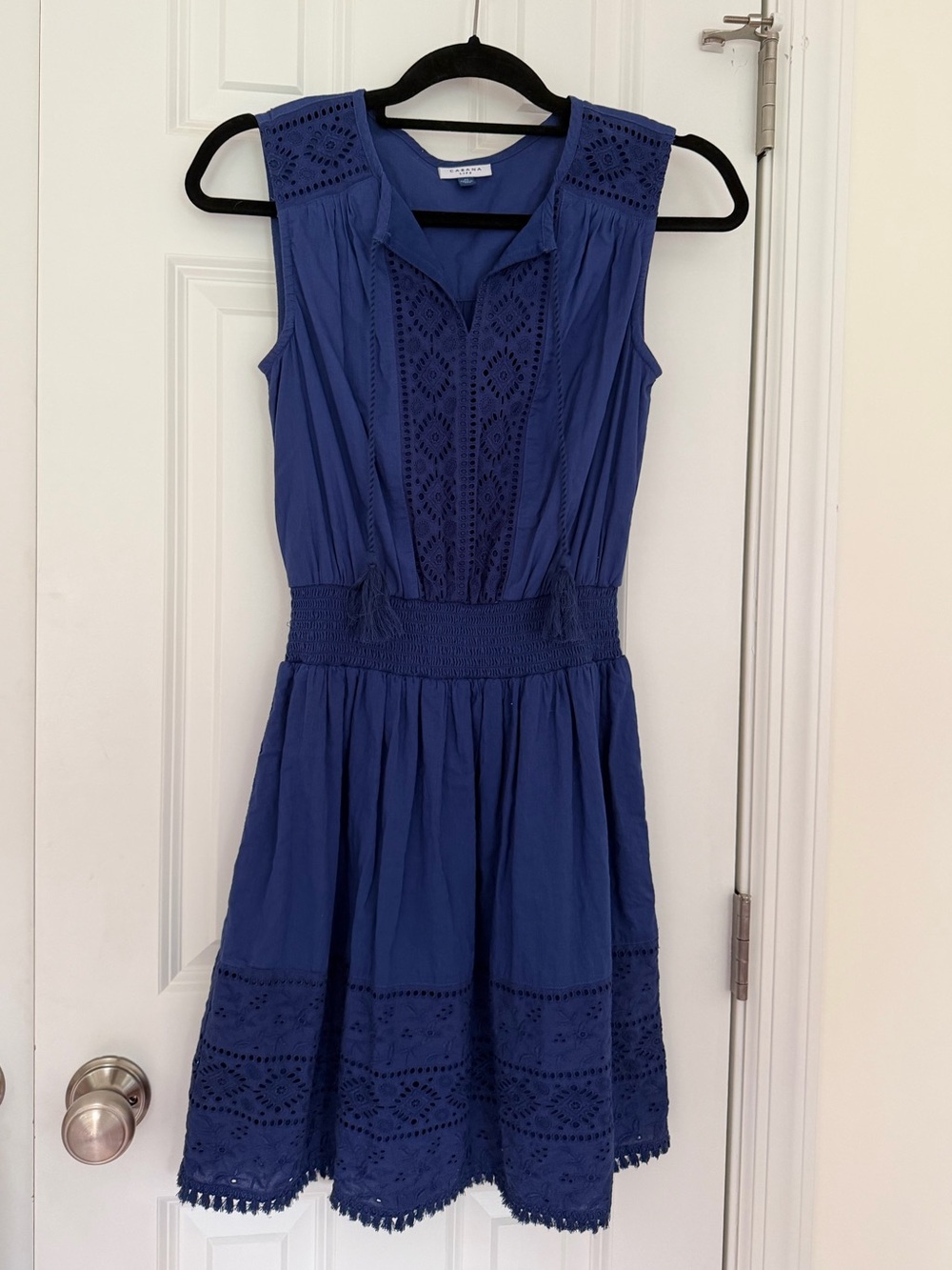 Cabana Life Sleeveless Blue Eyelet Fit-and-Flare Dress